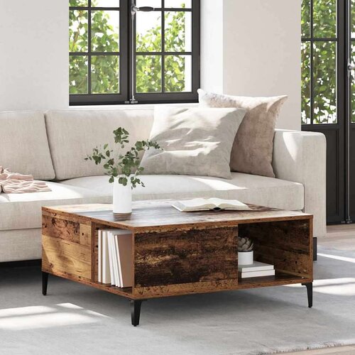 vidaXL Kava Stol Staro drvo 80 x 80 x 36,5 cm Konstruirano drvo Cene