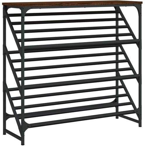 Maison Chic Regal za čevlje - Polica za čevlje rjav hrast 90x30x85 cm inženirski les, (21776317) Slike