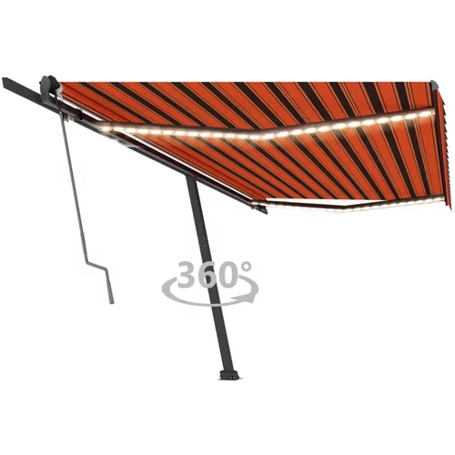  Automatska tenda sa senzorom LED 500x300 cm narančasto-smeđa