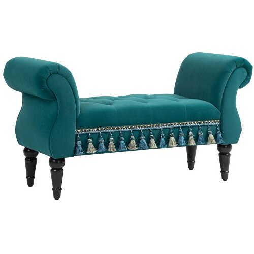 Nesta Luksuzna oblazinjena klop, zelena, žametni videz, 117&times;40&times;58 cm, elegantna in udobna, za dnevno sobo in spalnico, (5000493775) Cene