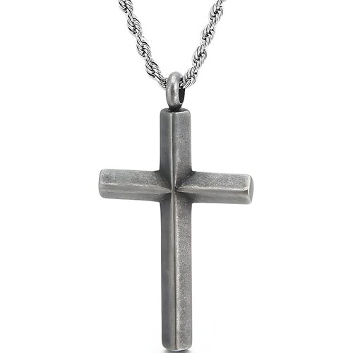 IZMAEL Ogrlica PU-38413 Cross - Siva Cene