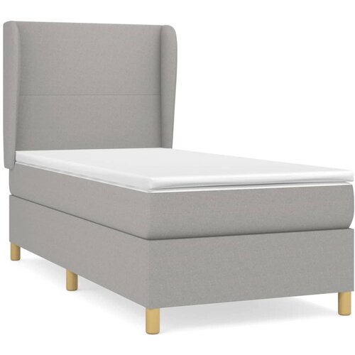 Maison Chic Box spring postelja - Vzmetna postelja z vzmetnico svetlo siva 80x200 cm blago SL7454, (21901922) Slike