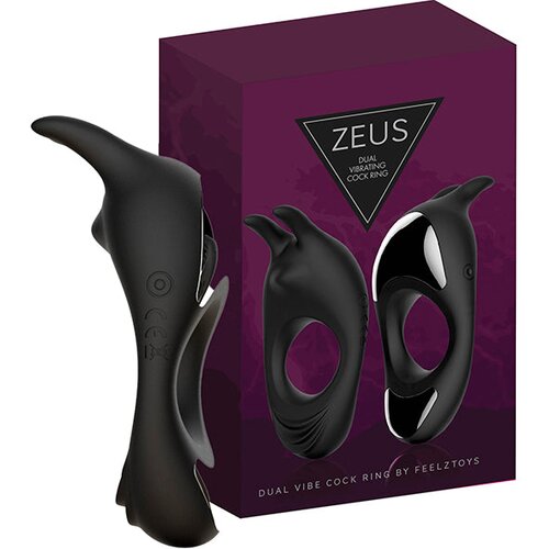 Feelztoys vibracijski prsten za penis - Zeus, crni Slike