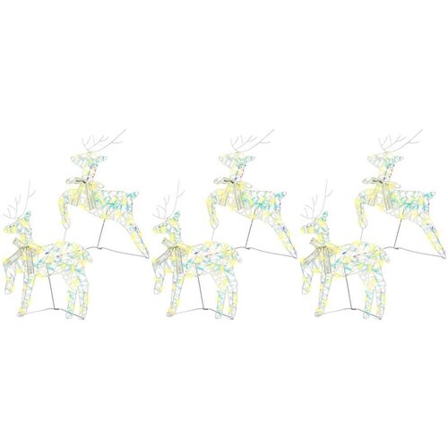 vidaXL LED jelene med 180 LED 6 pcs Multikolor 64 x 42 x 15 cm PET Cene