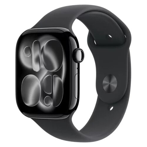 Apple Watch Series 11 GPS 46mm Jet Black Aluminium Case with Black Sport Band - S/M,Model A3333 Slike