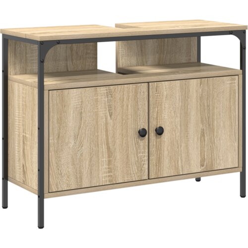 VidaXL set ormarića za kupaonicu od 3 komada od Sonoma hrasta konstruirano drvo, ormarić za umivaonik od Sonoma hrasta 80x30x60 cm konstruirano drvo Slike