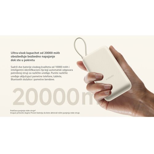 Xiaomi 33W Power Bank 20000mAh (sa integrisanim kablom) plavi GL BHR8975GL Slike