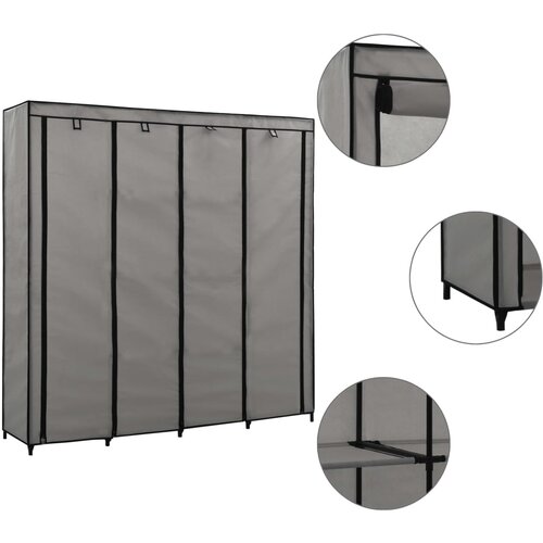 Furnova Garderobna omara s 4 predelki siva 175x45x170 cm, (21930064) Cene