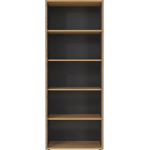 Germania Antracitno siva/u prirodnoj boji biblioteka u dekoru hrasta 75x196x40 cm Podium – Cijene