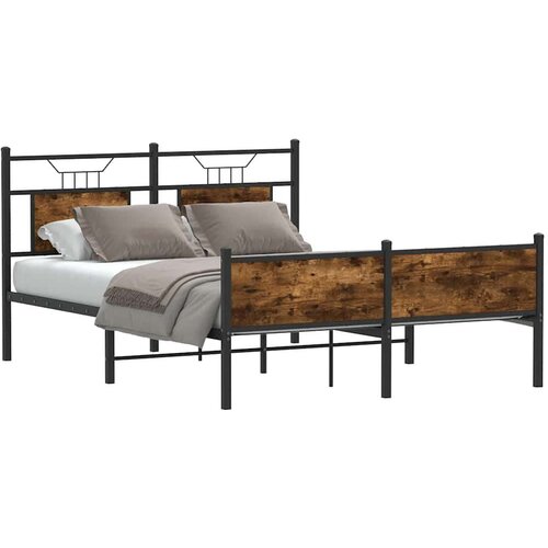  Posteljni okvir brez vzmetnice hrast 140x190 cm inženirski les, (21791718) Slike