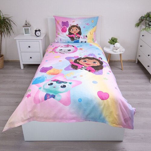 Jerry Fabrics Ružičasta pamučna dječja posteljina za krevet za jednu osobu 140x200 cm Gabby&amp;#039;s Dollhouse &amp;quot;Rainbow&amp;quot; &amp;ndash; Slike