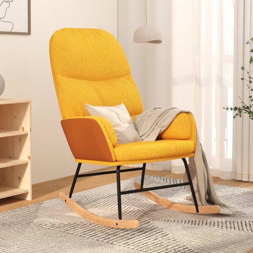 The Living Store Stolica za ljuljanje od tkanine boja senfa Cijene