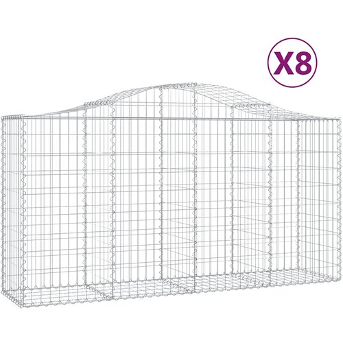  Lučne gabionske ko&amp;scaron;are 8 kom 200x50x100/120cm pocinčano željezo Slike