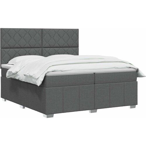  Boxspring krevet s madracem Tamnosiva 200 x 200 cm Tkanina Slike