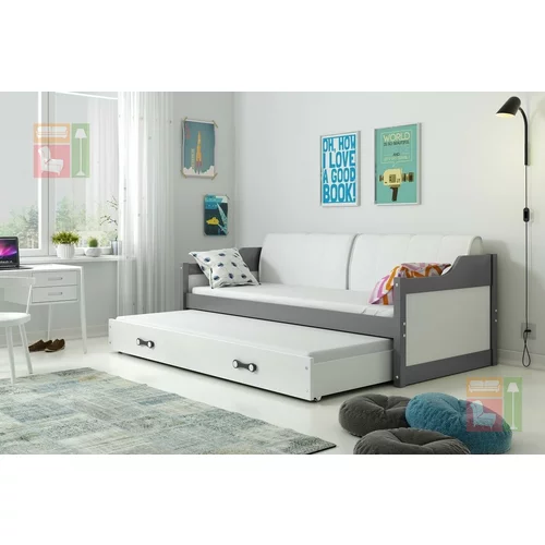 BMS Group Otroška postelja Dawid - 90x200 cm z dodatnim ležiščem - grafit