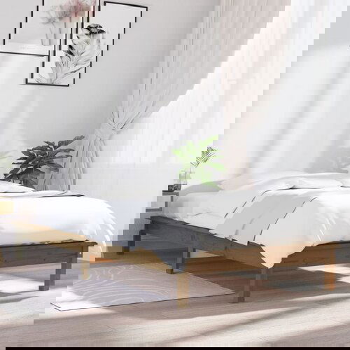 The Living Store Posteljni okvir medeno rjav 75x190 cm trdna borovina - Posteljni Okvir, (21523850) Slike