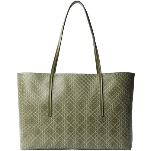 Calvin Klein Jeans Nakupovalne torbe Emblem Aop Tote W/ Pouch Bež Slike