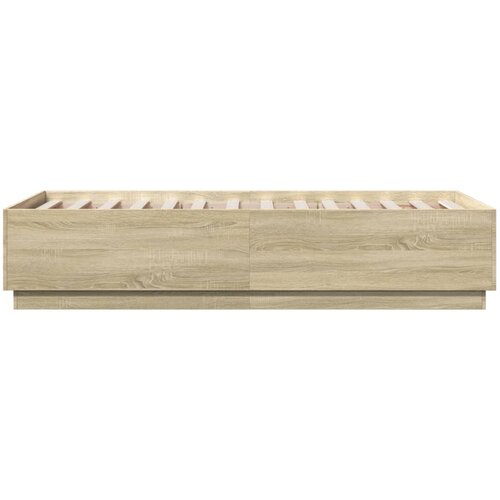  Okvir za krevet s LED svjetlima boja hrasta 90 x 190 cm drveni Slike