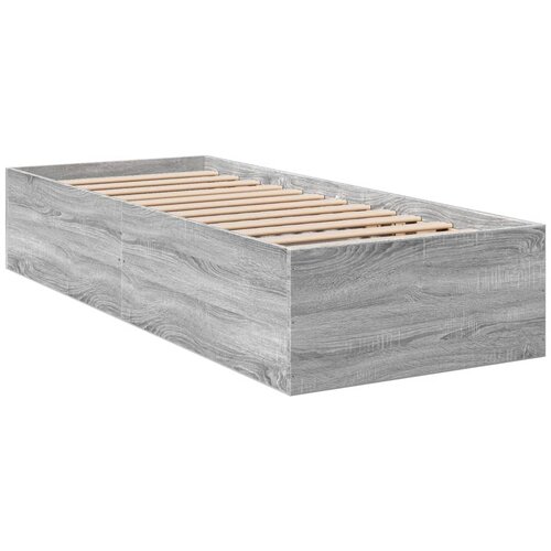 vidaXL Posteljni okvir siva sonoma 90x200 cm inženirski les, (21216548) Cene