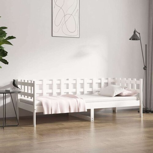  Dnevni ležaj bijeli 80 x 200 cm od masivne borovine Cene