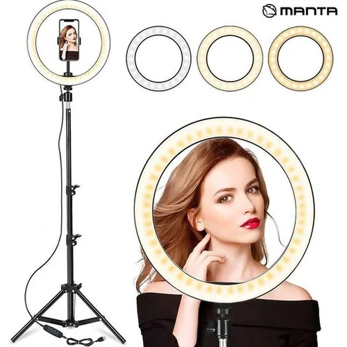 ODPRTA_EMBALAZA MANTA MAN-MRL003 Selfie Ring premer 26cm tripod stojalo do 210cm