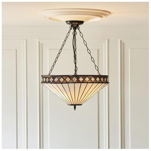 Endon 111871 - Luster na lancu Tiffany FARGO 3xE27/10W/230V prečnik 50 cm Cene