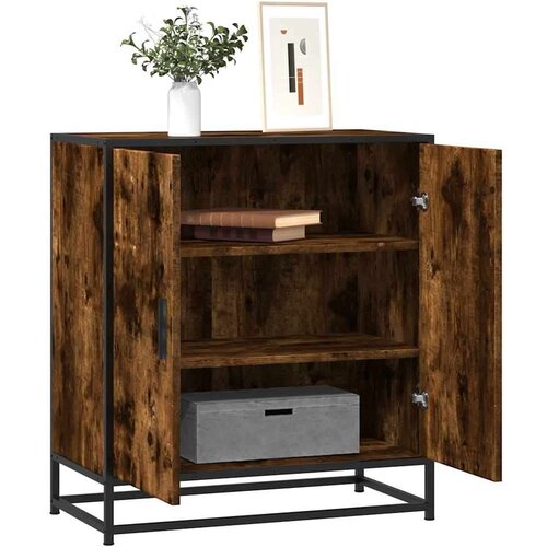 VidaXL Komoda boja hrasta 68x35x76 cm konstruirano drvo i metal Slike