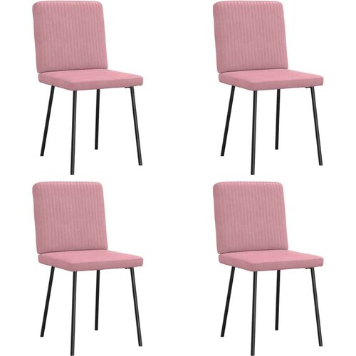  Jedilni stoli 4 kosi roza žamet, (21828496) Slike