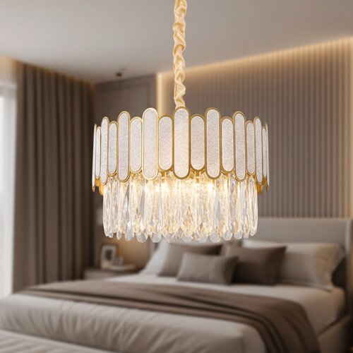 Toolight Viseća lampa s kristalićima APP1746-4CP 40 cm Zlato Slike