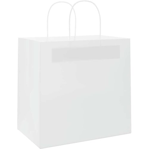  Papirnate vrećice 250 kom s ručkama bijele 26x17x25 cm Slike