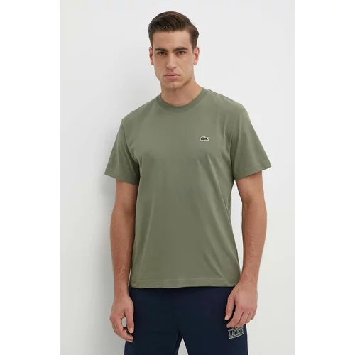 Lacoste Pamučna majica za muškarce, boja: zelena, bez uzorka