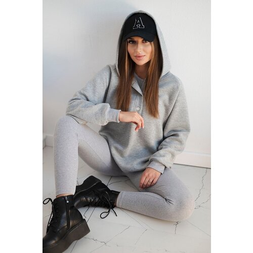 Kesi Set of 3-in-1 sweatshirt, top and leggings in gray Cene