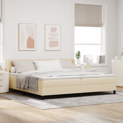  Postelja boxspring z vzmetnico z vzmetnico krema 200 x 200 cm, (5000128011) Cene