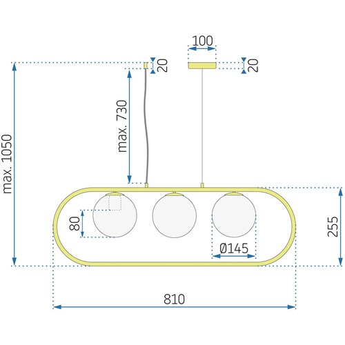 Toolight Viseća stropna svjetiljka Glamur Gold App915-3CP Slike
