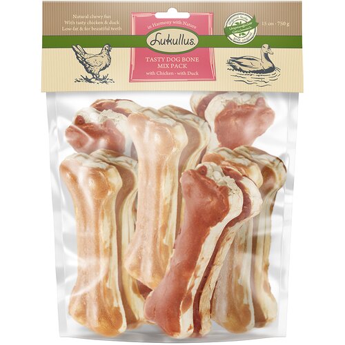 Lukullus Mega pakiranje kosti za žvakanje 750 g - Mix piletina i pačetina 15 cm Cijene