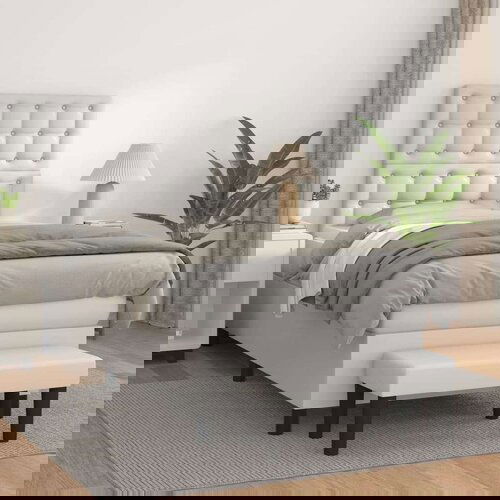 S oprugama i madracem bijeli 90 x 200 cm od umjetne kože Slike