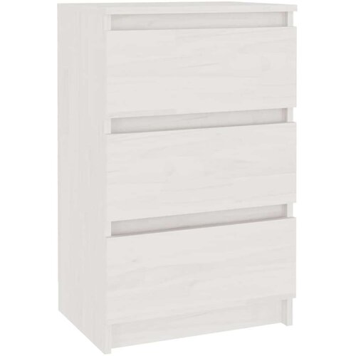 VidaXL noćni ormarić bijeli 40 x 29,5 x 64 cm od masivne borovine Slike