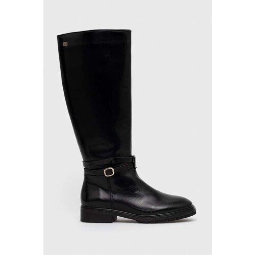 Tommy Hilfiger Usnjeni elegantni &amp;scaron;kornji Leather Belt Longboot ženski, črna barva Slike