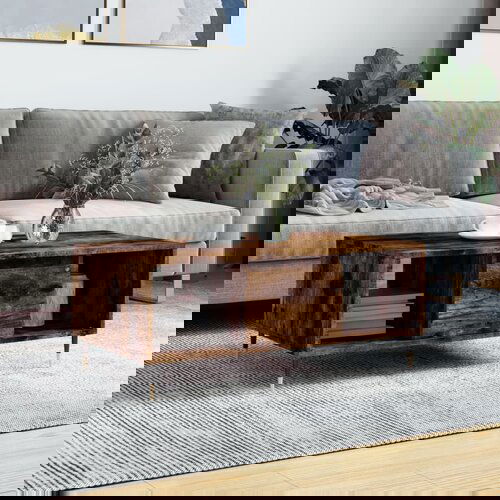 VidaXL Stolić za kavu boja hrasta 90x50x36 5 cm konstruirano drvo Slike