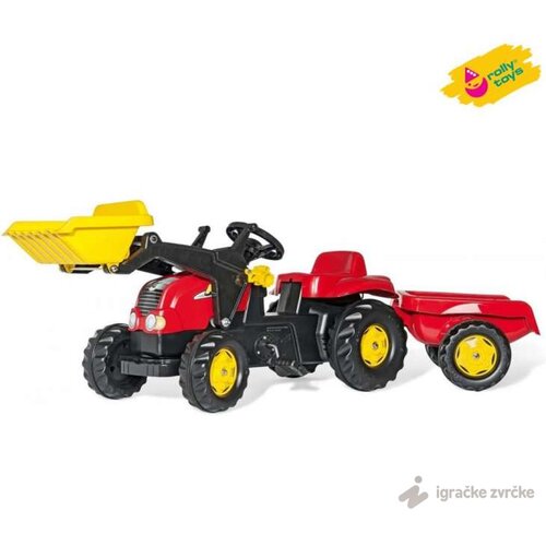 Rolly Toys traktor na pedale sa kašikom i prikolicom rolly kid (023127) Slike