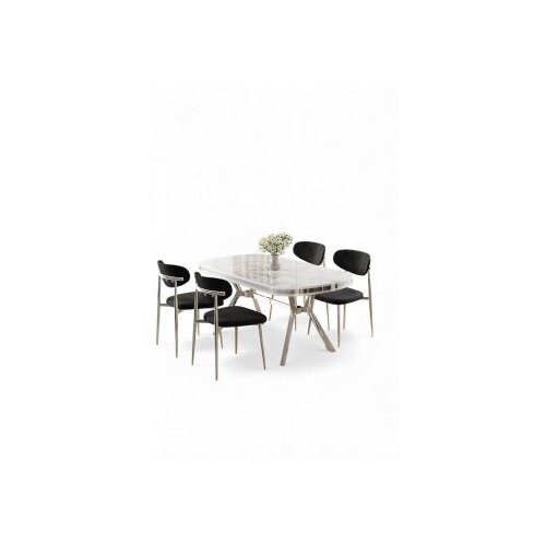 Hanah home trpezarijski set, 5 dijelova, crni Cene