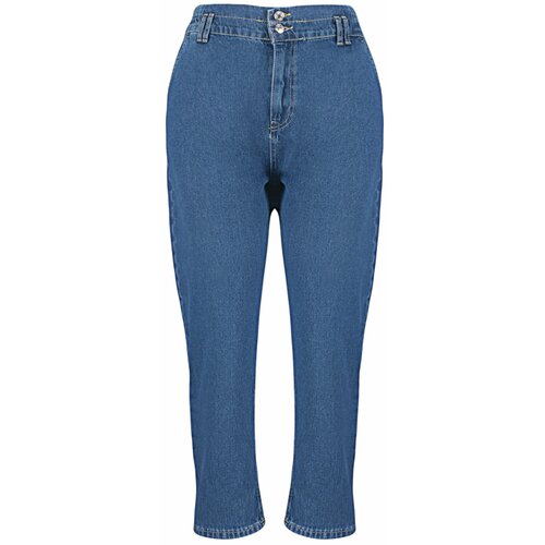 Trendyol Curve Blue Rise Waist Mom Fit Jeans Slike