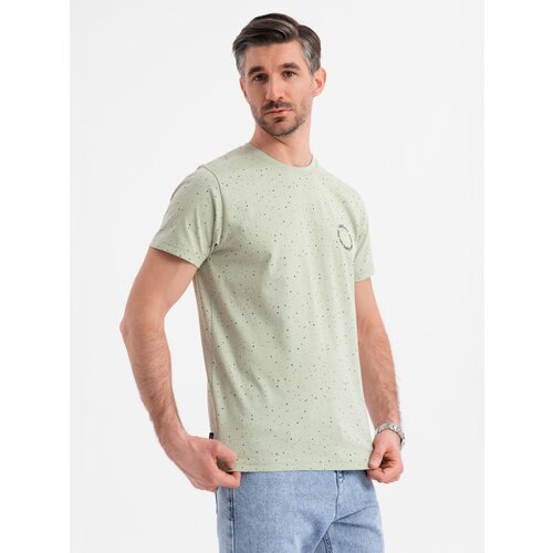 Ombre Men&amp;#039;s printed cotton T-shirt with round neckline - mint Slike