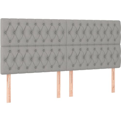 Maison Chic Posteljno vzglavje - Vzglavna omarica 4 kosa svetlo siv 90x7x78/88 cm blago, (22078268) Cene