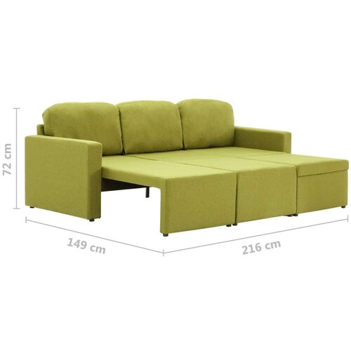VidaXL Modularni trosjed od tkanine zeleni - Zelena Slike