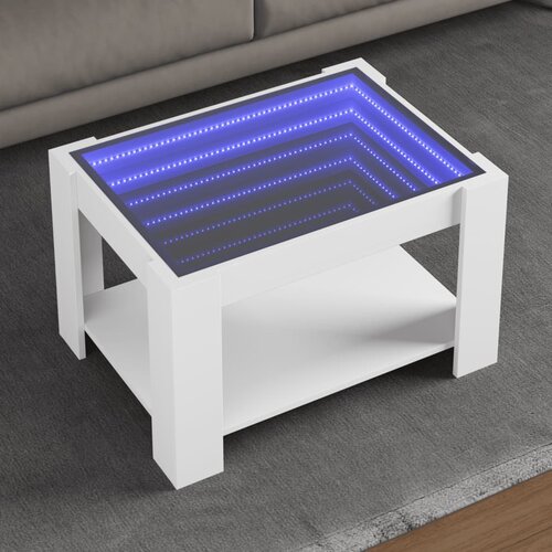 Furnova Klubska mizica LED bela 53x53x45 cm inženirski les, (21912957) Cene