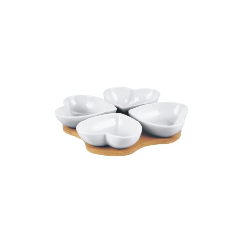  Set &amp;ndash; 4 zdjele (srce) sa drvenim pladnjem Slike