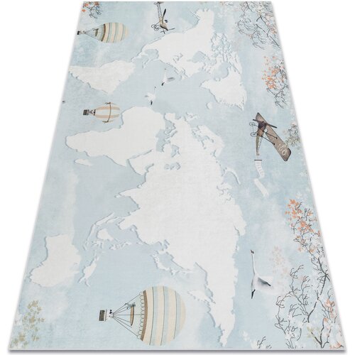 RugsX Preproge BAMBINO 1163 pralna preproga Zemljevid sveta, svet 80x150 cm Modra Cene