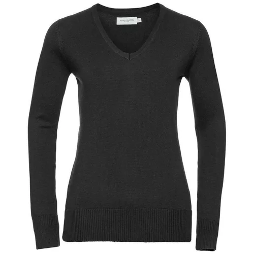 RUSSELL Women's knitted pullover with neckline V R710F 50/50 50% Cotton 50% acrylic CottonBlend TM weave 12 275g