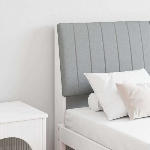 VidaXL Tapecirani uzglavlje Svijetlo siva 135 cm Čvrsto borovo drvo Slike